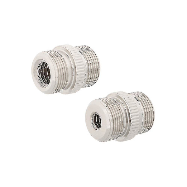 Ny 5/8\"-27 Han til 1/4\"-20 Hun og 3/8\"-16 Hun Mikrofon Skrue Adapter Dobbelt-ende Nikkel Messing Fremstillet (2 Stykker)