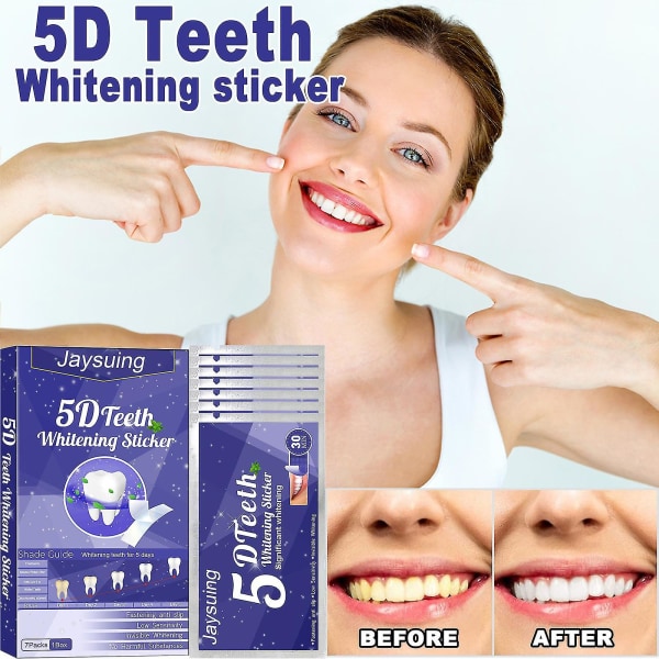 Jaysuing 3d Bright White Tooth Sticker Gul fjernelse Pletfjerning Blændende hvid skønhedssticker No Acid Tooth Gel Tandskimmel Mundpleje