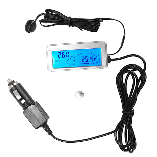 Digital 12V LCD Biltermometer for Innendørs og Utendørs Bruk med Høy Sensitivitet