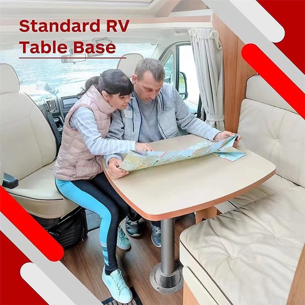 RV Bordbase - Aluminium Pedestal Bord- og Gulvmontering Base med 6 Monteringshull og Skruebord