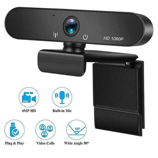 4k Webbkamera Full HD 1080p Webkamera för PC Dator Laptop Videoinspelning