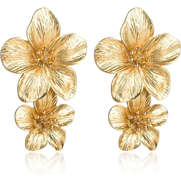 Gold Flower -korvakorut Gold Drop -korvakorut naisille Romanttiset Bohemian Flower Statement -korvakorut, jotka sopivat hääjuhlakoruihin