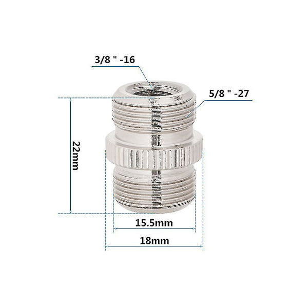 Uusi 5/8\"-27 Uros - 1/4\"-20 Naaras ja 3/8\"-16 Naaras Mikrofonikiinnitysruuviadapteri Kaksipuolinen Nikkeli-Messinki (2 kpl)