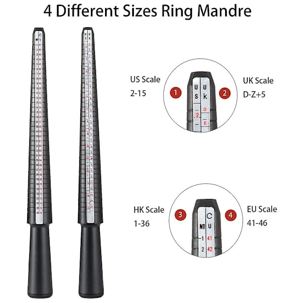 Ringstorleksmätare Set, Ringmandrel Ringstorleksmätare, Ringstorleksstav Och Ringmätare För F
