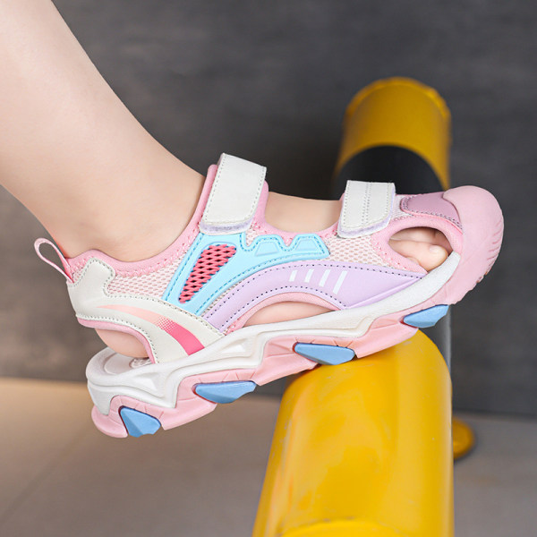 Trendikkäät ja mukavat urheilulliset sandaalit pojille, hengittävät ja kevyet liukumattomat sandaalit ulkoaktiviteetteihin Pink Color 34/Inner length 21.7cm