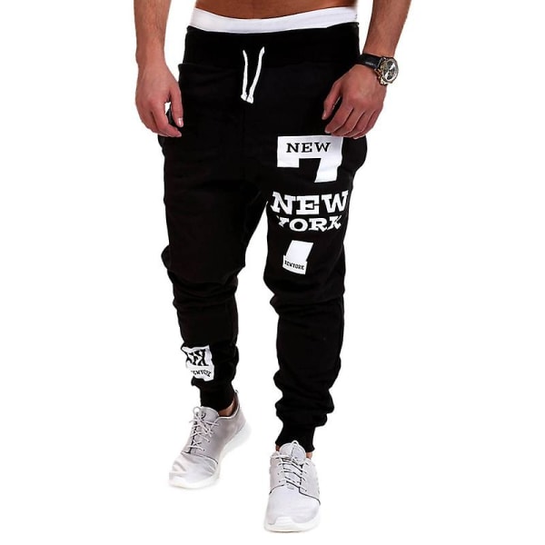 Träningsbyxor för män Gym Joggers Träningsbyxor Black 2XL