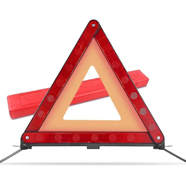 Varnings trianglar för bil, säker parkeringsskylt triangel reflekterande varningsplatta bil säkerhetskit (43cm)