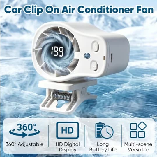 Ny taljemonteret ventilator, USB højkapacitets bærbar multifunktionel digital display mini udendørs halsventilator black
