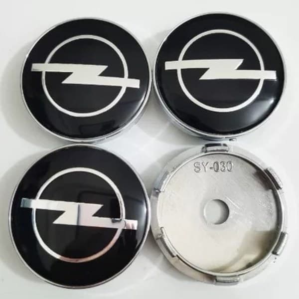 4 stk. 60mm Sorte Opel Bil Hjul Centerkapsler Navkapsler