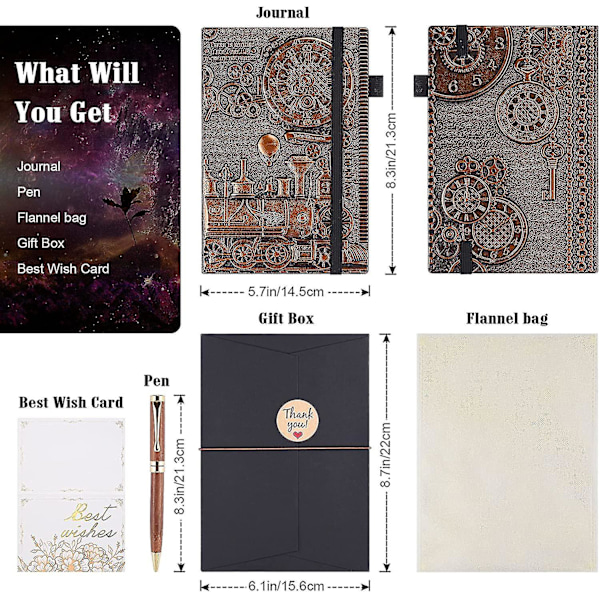 Läderjournal Vintage Notebook med penna
