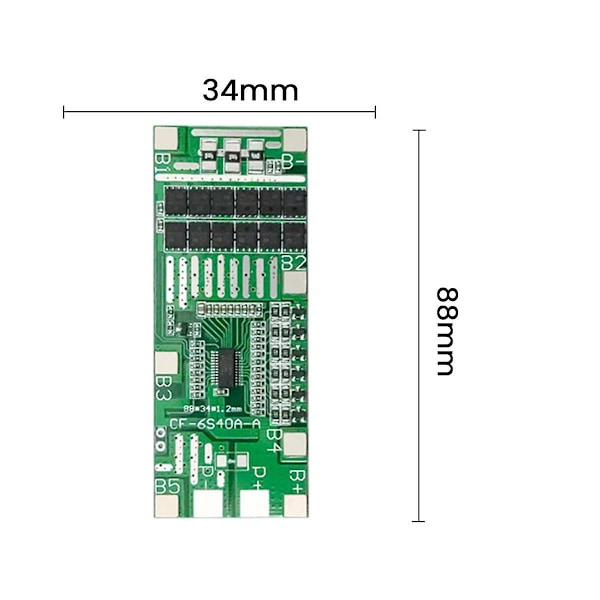 6s 24v 40a 18650 - Litiumbatteri Beskyttelseskort Pcb Med Balanse Bms Solbelysning For Ebike S