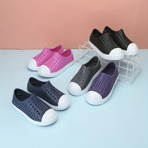 Drenge Åndbare Clog Sneakers Med Forskellige Farver Til Udendørs Vandreture Og Strandture Black 28