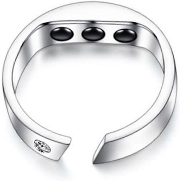 Anti Snore Ring, Forebyg Snorken Ring Indbygget 3 Sundhedsmagneter Åndedræts Stop Snorken Enhed (1 stk, sølv)