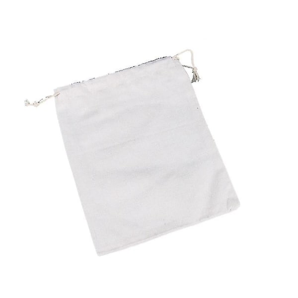 Säkkikangas mukautettu pakkauspussi Valkoinen pellava kiristysnyörillä säilytyspussi, yksivärinen