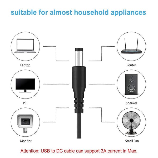USB til DC Strømkabel Universal USB til DC Opladningskabel Strømkabel med 13 Udskiftelige Stik