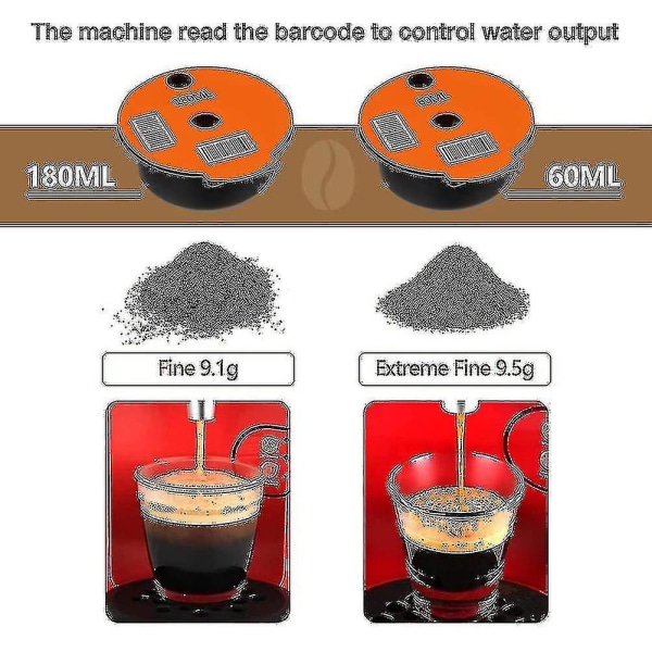 60ml / 180ml Genanvendelige Kaffekapsel Pods Til Bosch-s Machine Tassimo Genopfyldelig Filter Maker Pod (Størrelse: 180ml)