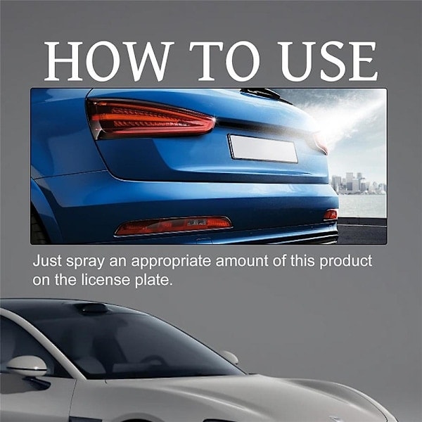 120 ml usynlig nummerpladespray Bilnummerplade langtidsholdbar og effektiv usynlig nummerpladespray