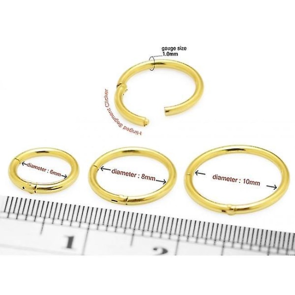 9k Massivt Gult Guld 10 Mm Klassisk Leddelt Segment Clicker Ring