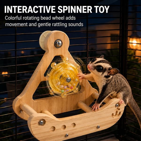 Sukkerflygerleker Trehengende med Spinner Sukkerflygerbur Tilbehør