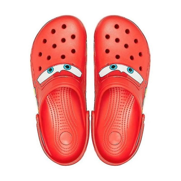 UNISEX Crocs Classic Clogs Lightning McQueen Bil Hål Skor Tofflor 100% Nya red 45