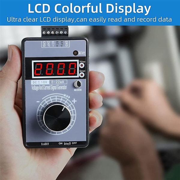 0/4-20MA DC 0-10V Signalgenerator, Analog Generator med 4-sifret LCD-skjerm, Nøyaktighet 0,01, for PLC/Paneltesting