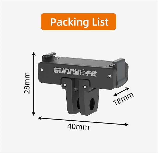 Sunnylife For Osmo Action 4/3/2 Magnetisk Quick-release Adapter og foldbart Quick-release pladeudvidelsestilbehør