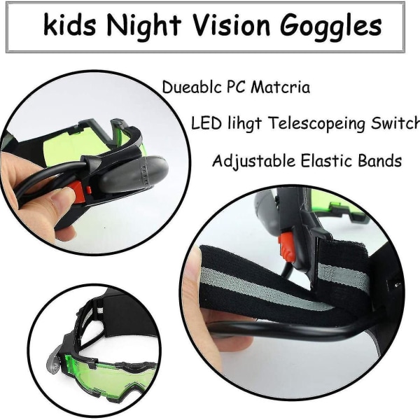 Night Vision Goggles Justerbara Kids Led Nattglasögon För Racing Cykling Jakt För att Skydda ögonen Barn Man