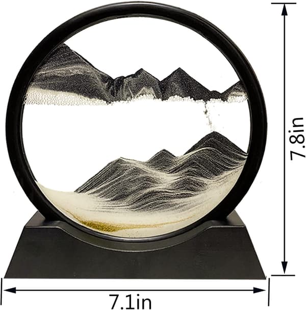 Bevægeligt sandkunstbillede, 3D dybhavs flydende sand (sort, 7\")
