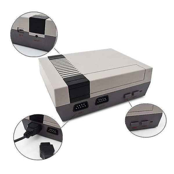 Retro spelkonsol, klassisk mini retro spelkonsol med inbyggda 620 tv-spel, dubbla kontroller Gam