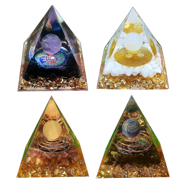 Pyramid Kristallsten Energigenerator Healing Naturlig Kristall Reiki Chakra För Hem Sovrum Kontor Skrivbordsdekoration (Storlek: 6cm-z018)