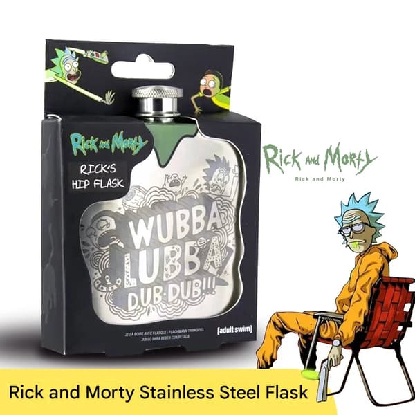 Rick and Morty perifer kolbe, bærbar kolbe i rustfritt stål.
