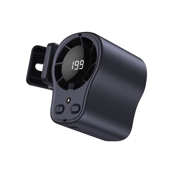 Ny midjemonterad fläkt, USB högkapacitets bärbar multifunktionell digital display minifläkt för utomhusbruk black