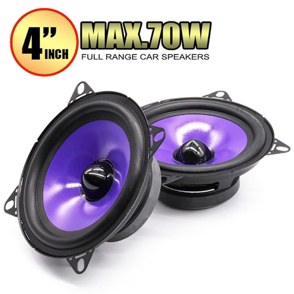 2 st Subwoofer-högtalare Fullfrekvens Stark Röstprestanda 60hz-20khz 4-tums Mellanbas Woofer Ljudhögtalare för Van