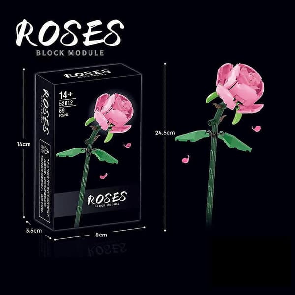 Roseblomst byggestein blomstermontering udødelig blomst
