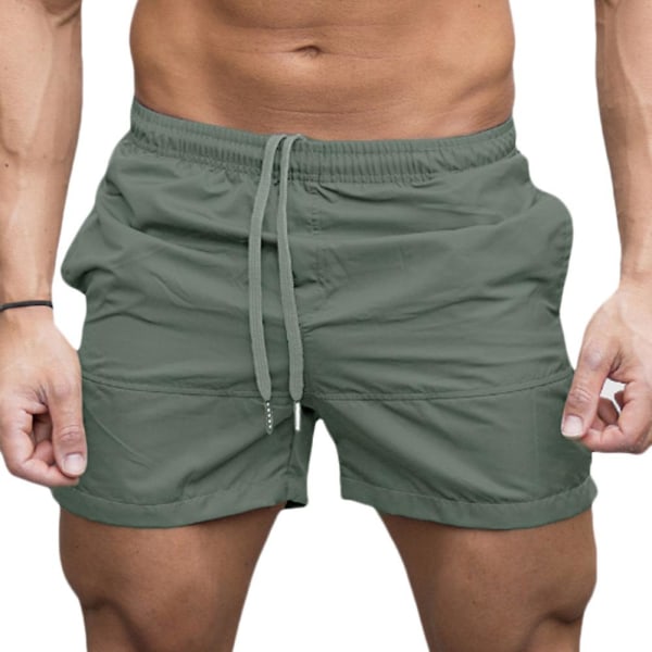 Herre Løpe Shorts Bukser Sport Jogging Bukser Sweatpants Light Green L