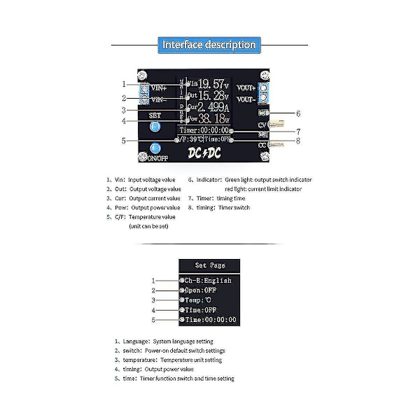 Automatisk DC Boost/Down Converter Strömförsörjningsmodul Cc Cv 0.5-30v 4a 50w Justerbar Strömförsörjning