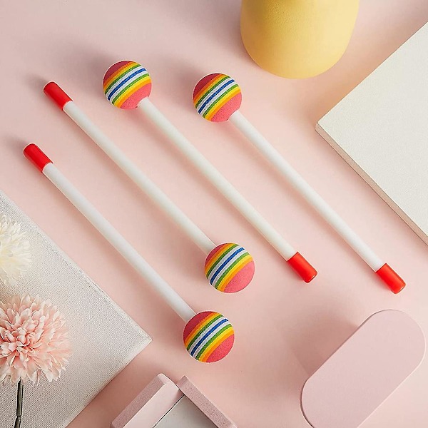 14 st Lollipop Trummstickor Runda Regnbågshammare Percussion Sticks Plast Trummstickor För Barn