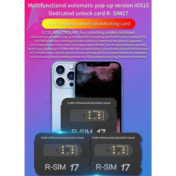 Rsim-17 avauskortit 5g erityiset avauskortit R-sim17 ,forimsi,mikrofoni,iccid,sisäänrakennettu editointi Iccid Hand Tearing