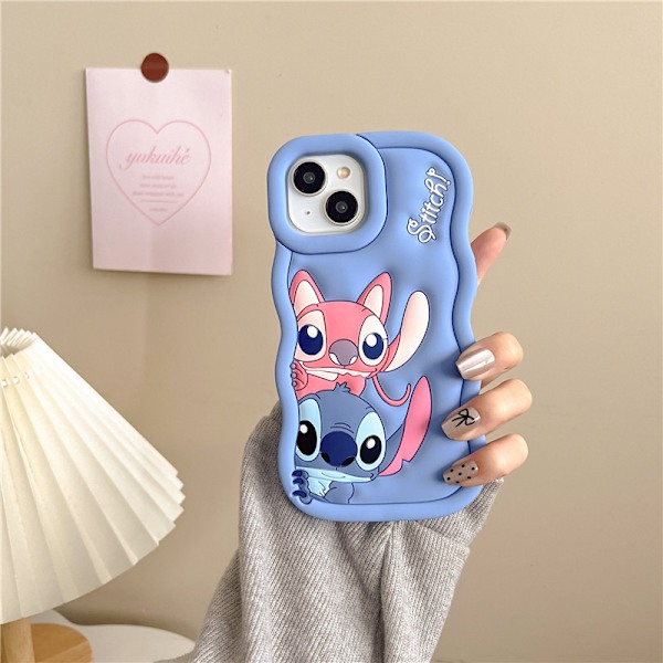 Højkvalitets Covers til iPhone 6/7/8/XR/11/12/13/14/15/16, Lilo & Stitch Blød Silikone Sødt Cover iPhone 16 Plus iPhone 16 Plus