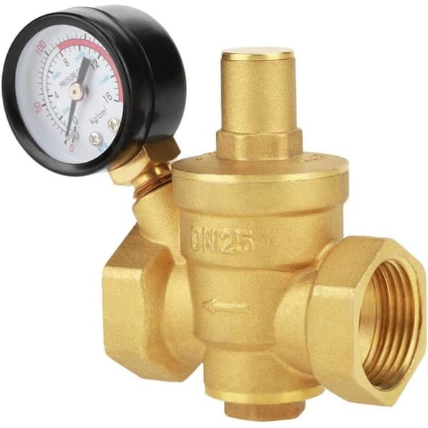 Tryckregulator. DN25 Justerbar Mässing Hållbar Vattentrycksreducerande Regulator + Metrisk Kanal