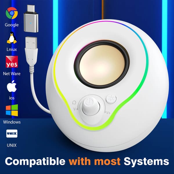 2.0 Datorhögtalare - CREATIVE - Bluetooth 5.3 - USB-C - Anpassningsbar RGB-belysning