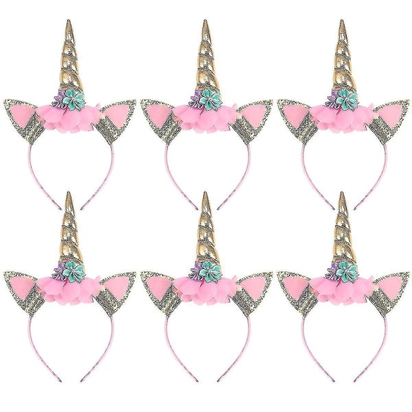 6 stk Unicorn pandebånd Kreativt giftfri mode hovedbeklædning Hårbøjler til piger børn Hk
