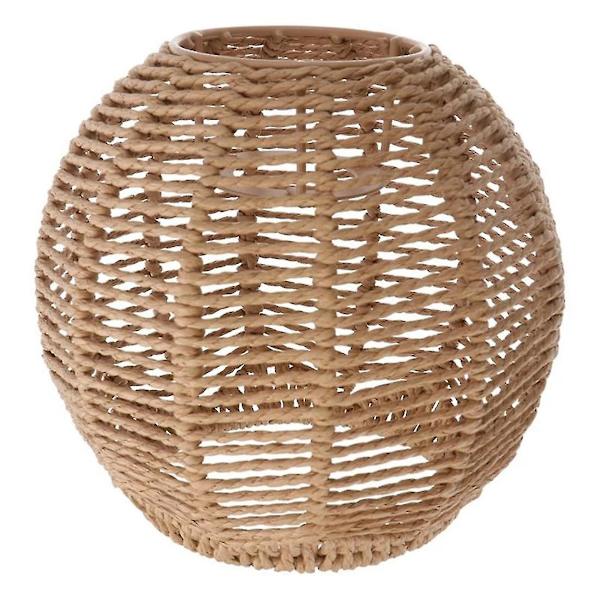 Hembelysning Rattanlampa Skydd Handgjord Vävd Ljushängare Retro Lampskärm Hemmavistelse Lampskärm Dekoration