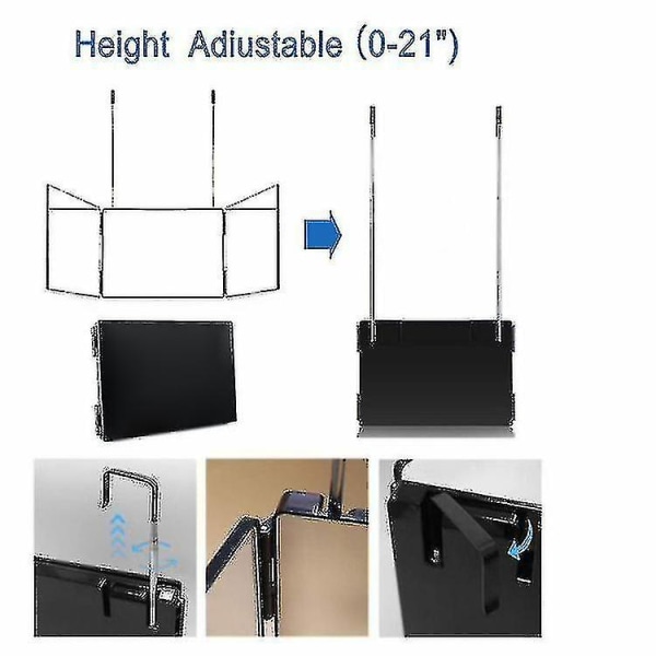 Udtrækkelig Hængende Tresidet Foldbar Sminke Spejl(,)