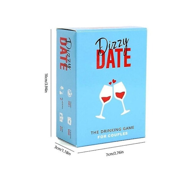 Dizzy Date Spelkort - 100 Dialogkort för Par, Dejtkväll, Alla hjärtans dag-present