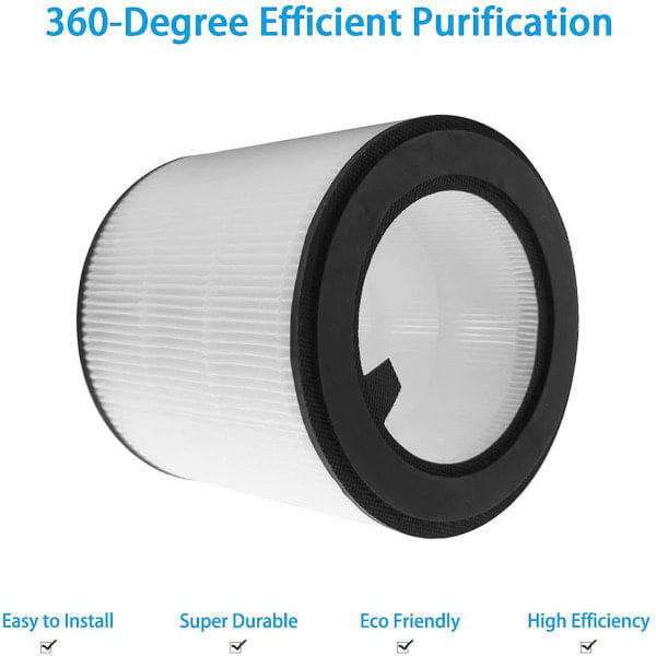 True HEPA luftrenarfilter kompatibelt med Philips AC0820/30 AC0820/10 AC0830/10 AC0819/10 (800-serien) luftrenare ersättningsfilter FY0194/30