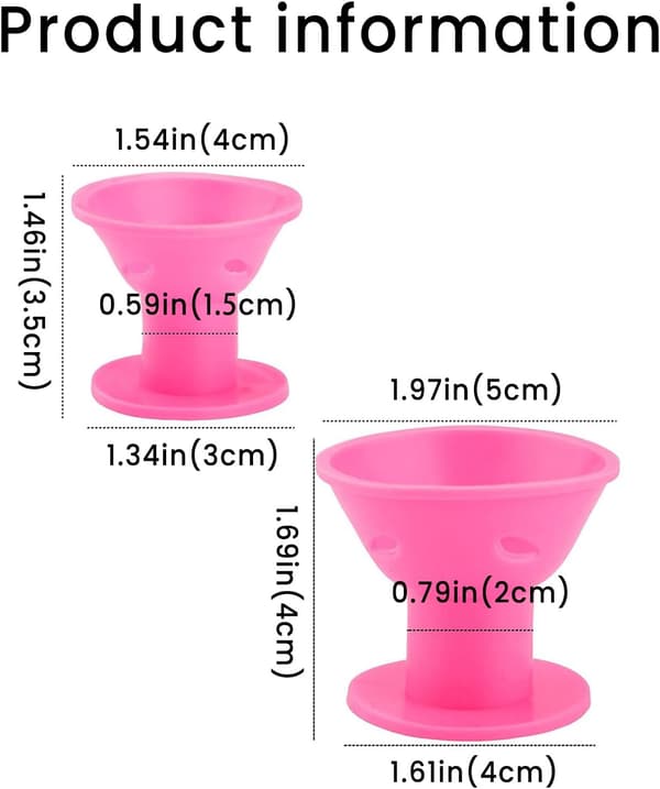 20-Piece No-Heat Hårkrøllesæt - Store og Små Bløde Silikone Krøller (Pink)
