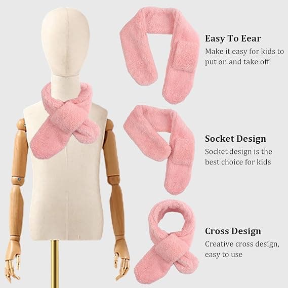 Vinter fleece skjerf for barn, ensfarget babyhalsvarmer for småbarn 1-6 år