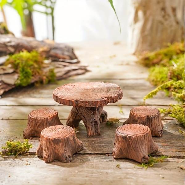 Universal Mini Træstub Havekunst Tilbehør (5-Delt Sæt)