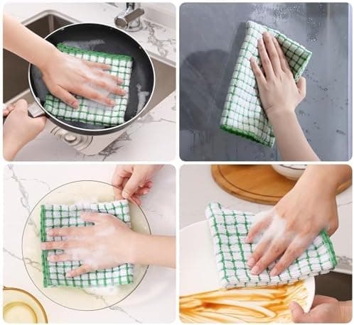 6-pak vaffelmønstrede håndklæder/ansigtsklæder/hovedklæder, 28*40 cm, bløde, absorberende, multifunktionelle klæder